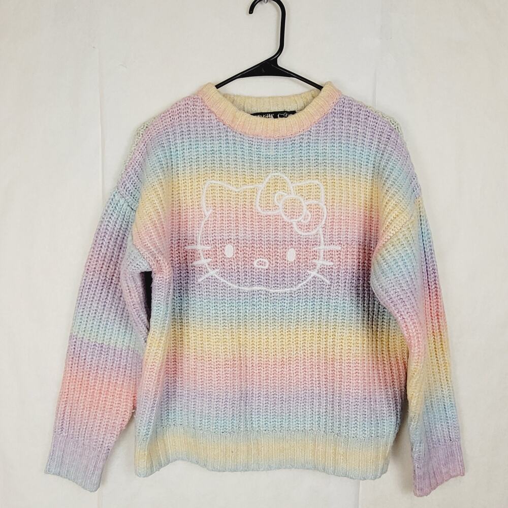 Sanrio Hello Kitty x Forever 21 rainbow sweater Size small Kawaii Kidcore